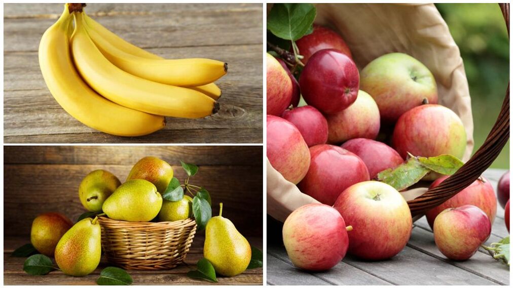 الفواكه المفيدة للنقرس هي الموز والكمثرى والتفاح. 